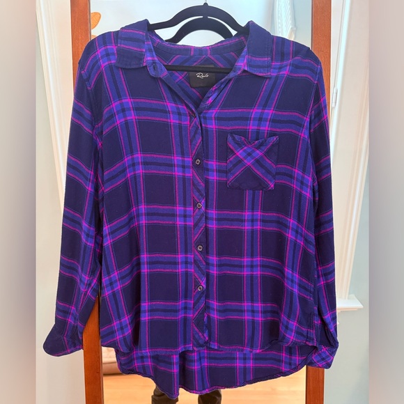 Rails | Tops | Rails Hunter Midnight Ultraviolet Rayon Button Down Xl ...